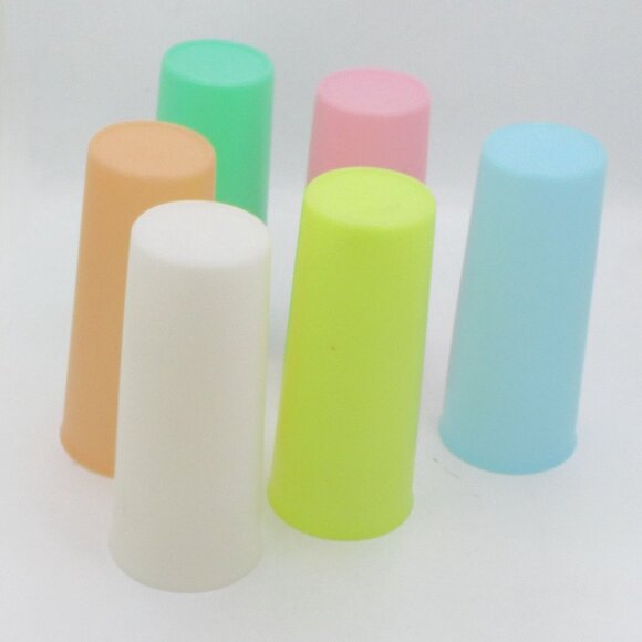 Tupperware Tumblers Set Of 6 Neon Pastel Colors 16 Oz BPA-Free Plastic Cups - Picture 2 of 2